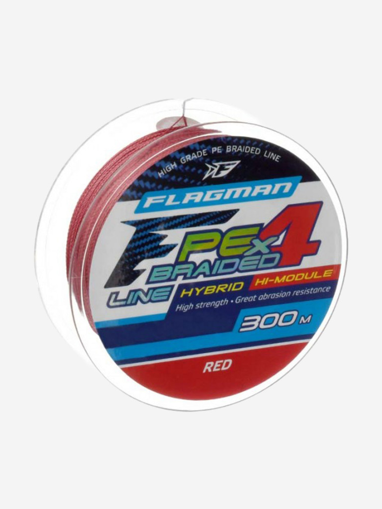 FLAGMAN Шнур PE Hybrid F4 300м Red 0,40мм 25кг