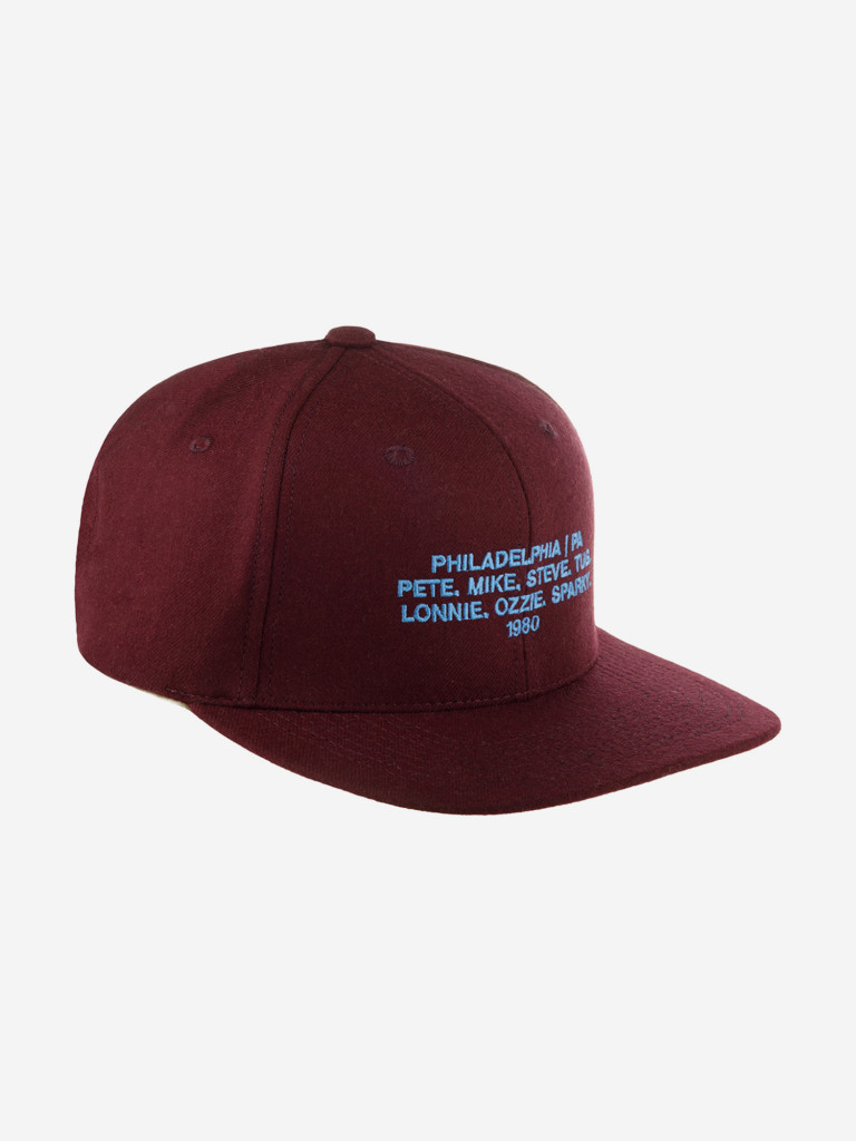 Бейсболка с прямым козырьком HOOD 100-MWL076-PA010-MN Philadelphia Name (малиновый)