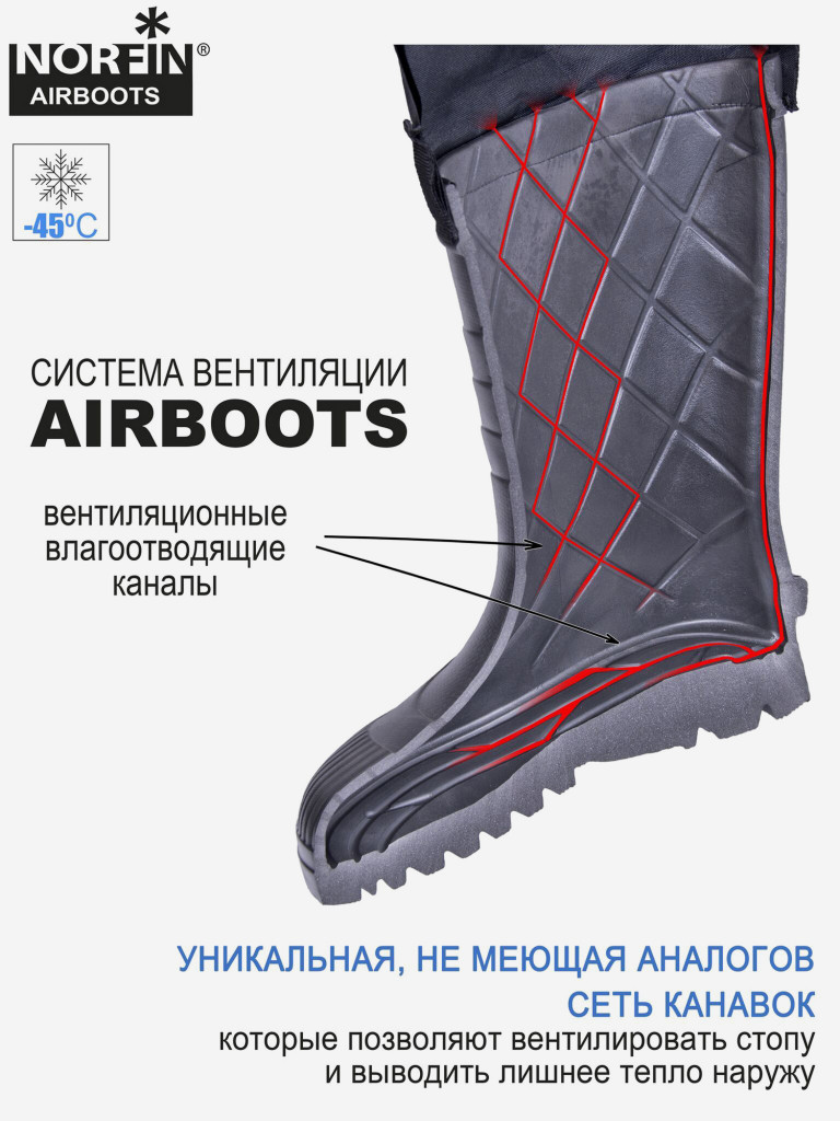 Сапоги зимние мужские Norfin AIRBOOTS с манжетой -50С EVA для рыбалки и охоты