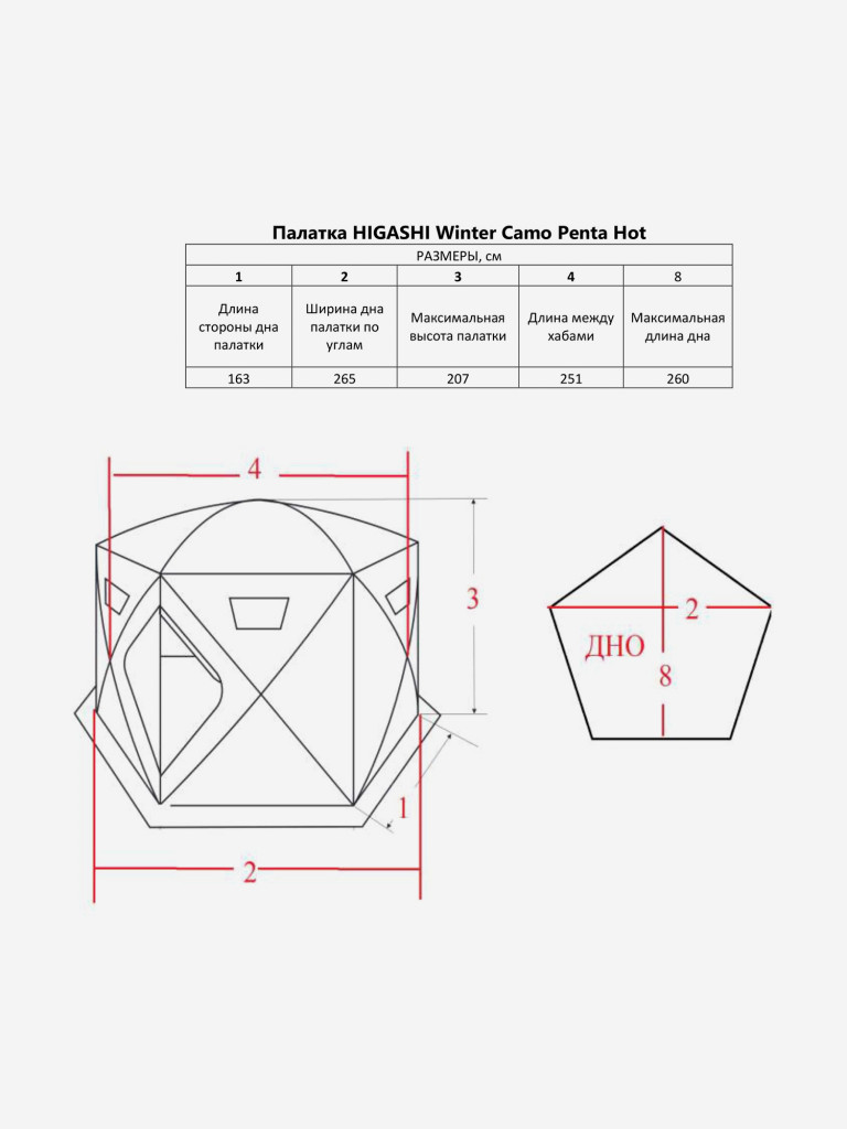 Зимняя палатка HIGASHI Winter Camo Penta Hot