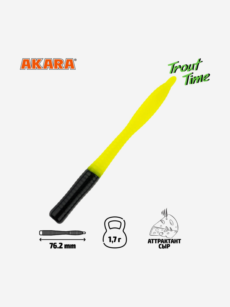 Силиконовая приманка Akara Trout Time WORM 3 Cheese 419 (20 шт.)