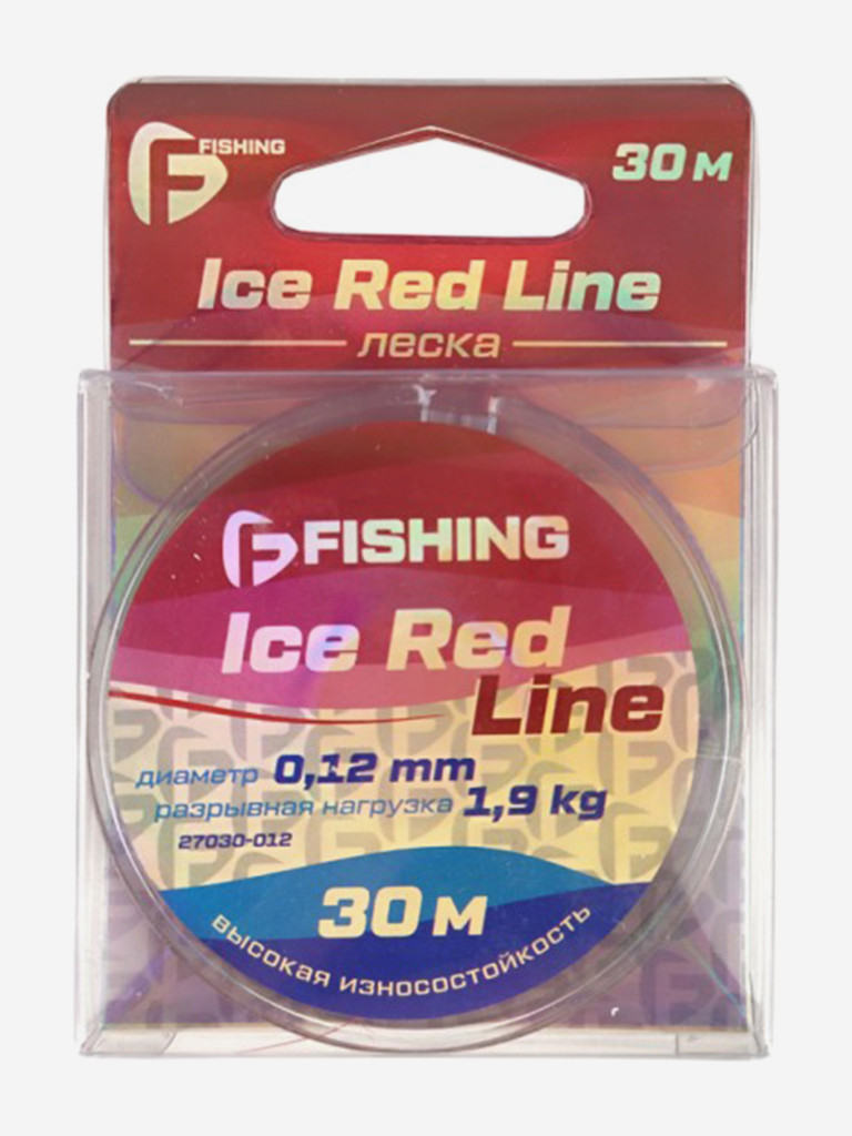 Леска F-FISHING Ice Red Line 30м 0,12мм
