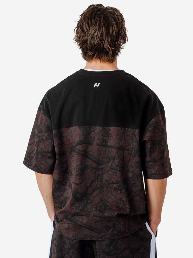 Футболка мужская спортивная NEBBIA Oversized Tee POWER 898 Dark brown camo