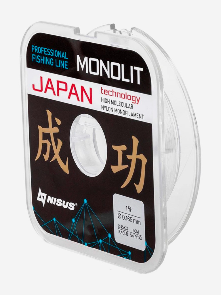 Леска для рыбалки Nisus MONOLIT Nylon 0,165мм, 50м, 2,45кг, прозрачный
