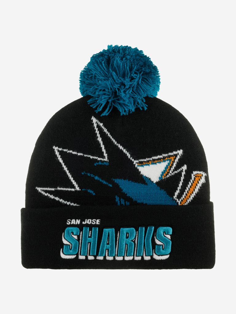 Шапка с помпоном MITCHELL NESS KTPCDX22016-SJSBLCK San Jose Sharks NHL