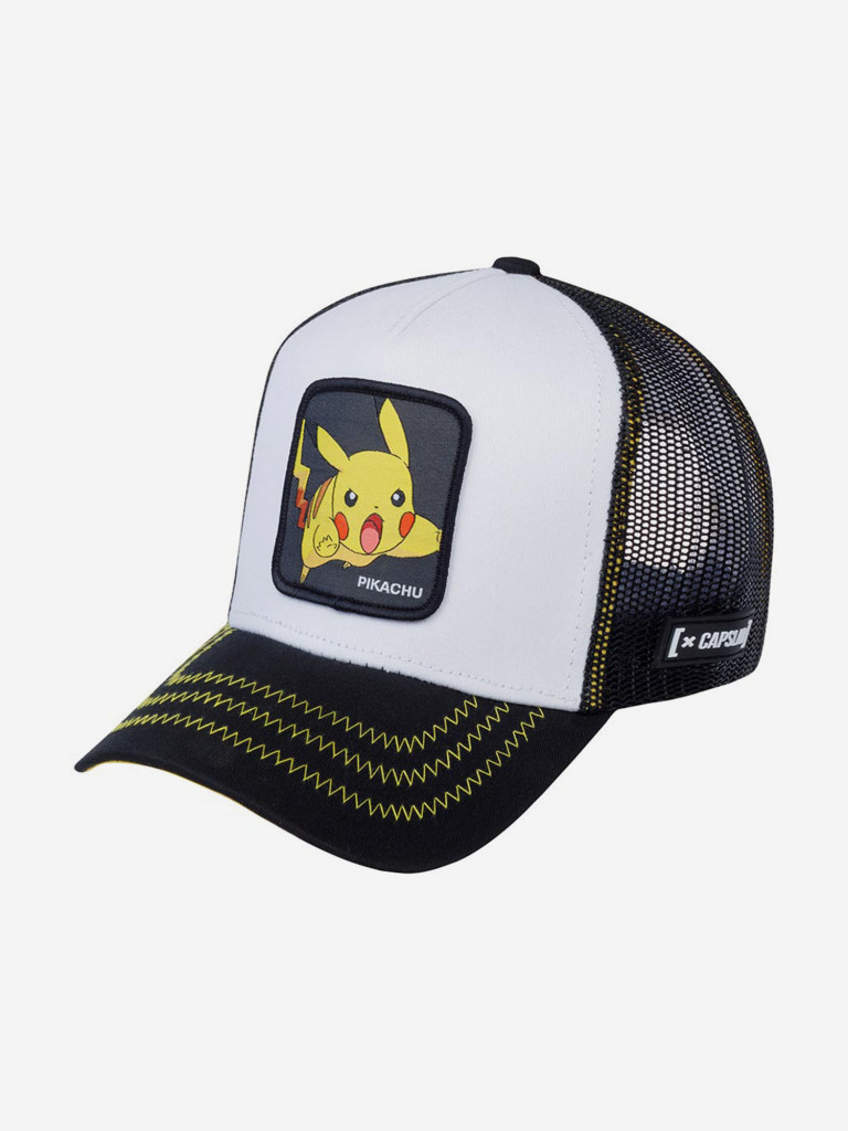 Бейсболка с сеточкой CAPSLAB CL/PKM2/3/PIK5 Junior Pokemon Pikachu (белый)