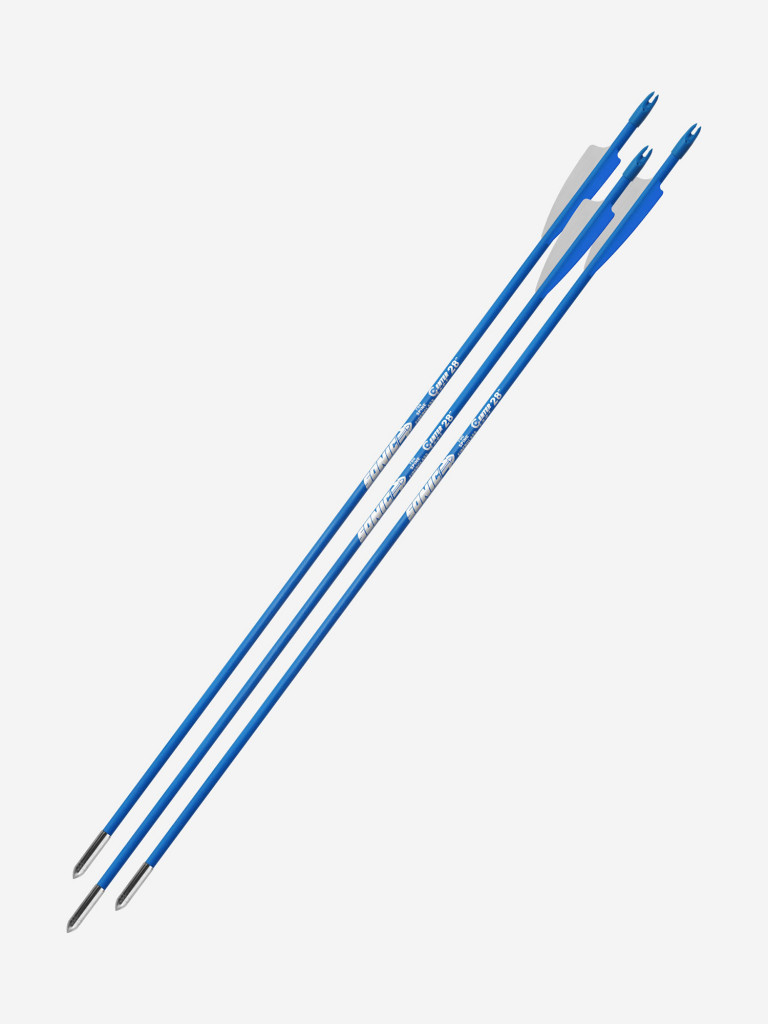 Стрела лучная фибергласс Centershot Sonic 28" оперение Parabolic 3" синяя (12шт.)