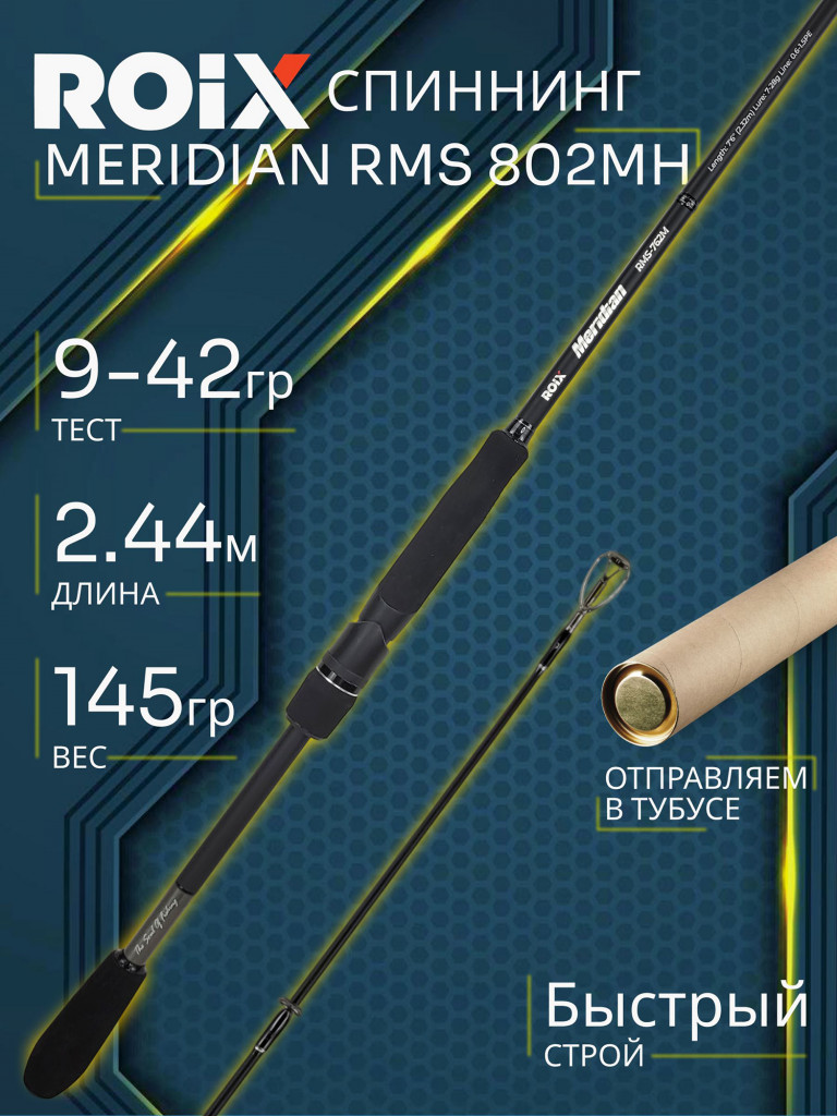 Спиннинг Roix MERIDIAN RMS 802MH 2.44м 9-42гр
