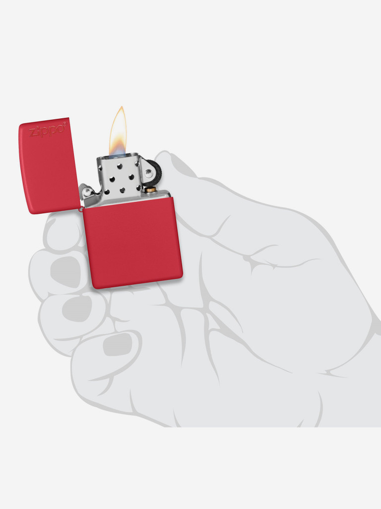 Зажигалка бензиновая ZIPPO 233ZL Classic Logo Red Matte
