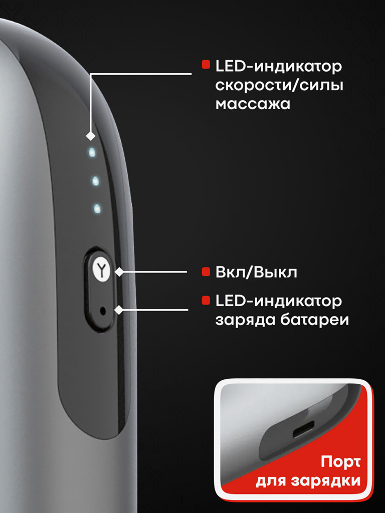 Перкуссионный массажер для тела Yamaguchi Massage Double Gun Mini