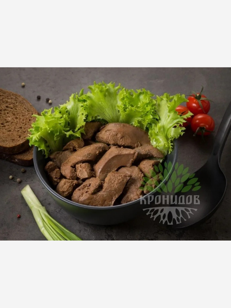 Готовое блюдо Печень говяжья в собственном соку 250 г. (Кронидов) 4шт 1кг
