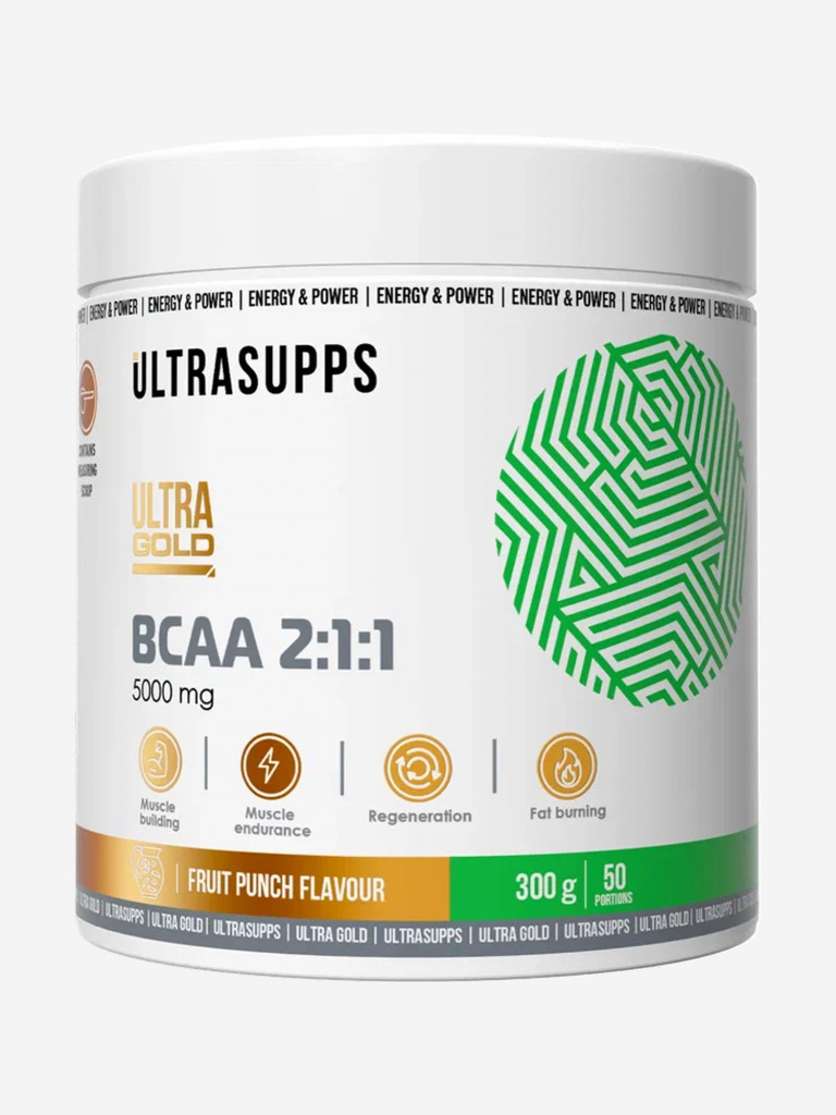 Аминокислоты BCAA 2:1:1 Ultrasupps "Фруктовый пунш", 300 г