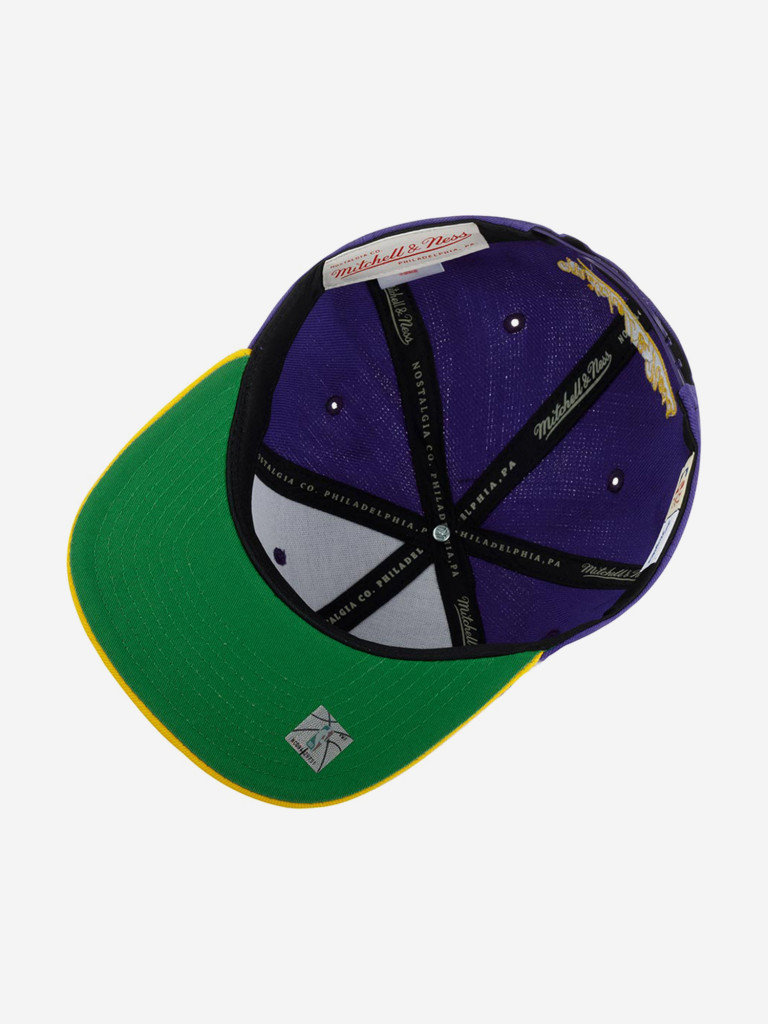 Бейсболка с прямым козырьком MITCHELL NESS 6HSSRI21052-LALPRGD Los Angeles Lakers NBA
