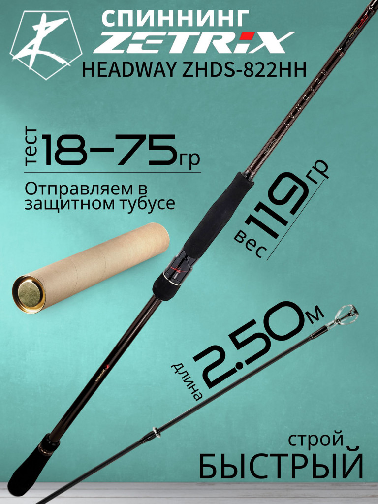 Спиннинг для рыбалки Zetrix HEADWAY ZHDS-822HH 2.50м 18-75гр