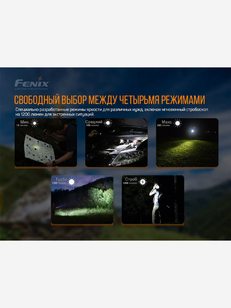 Фонарь Fenix ручной LD32 UVC, 1200 Лм