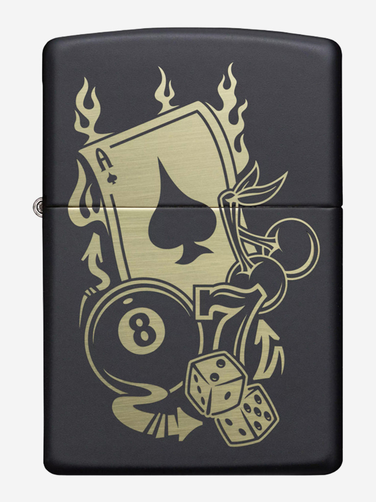 Зажигалка Zippo Gambling Design Black Matte