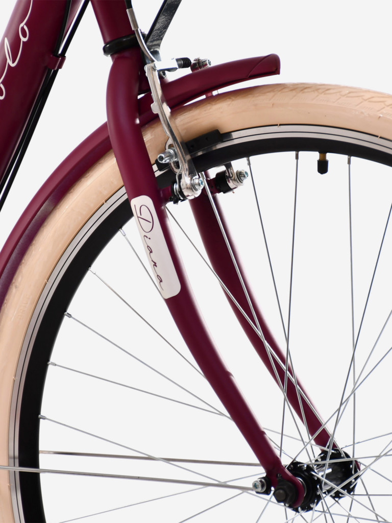 Велосипед CAPRIOLO CITY DIANA STEEL (1 X 6), рама сталь 18'', колёса 28'' (гранатовый (матовый) - белый)