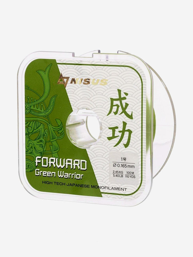 Леска для рыбалки Nisus FORWARD Green Warrior Nylon 0,165мм, 100м, 2,45кг, оливковый