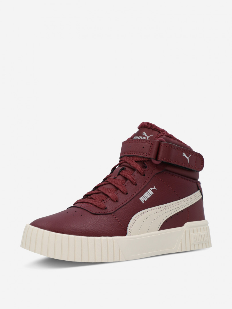 фото Кеды утепленные для девочек puma carina 2.0 mid, красный