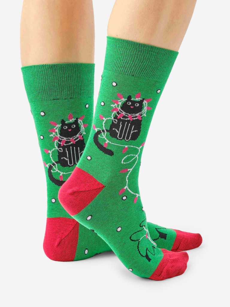 Новогодние носки St.Friday Socks, Гирлянда кота