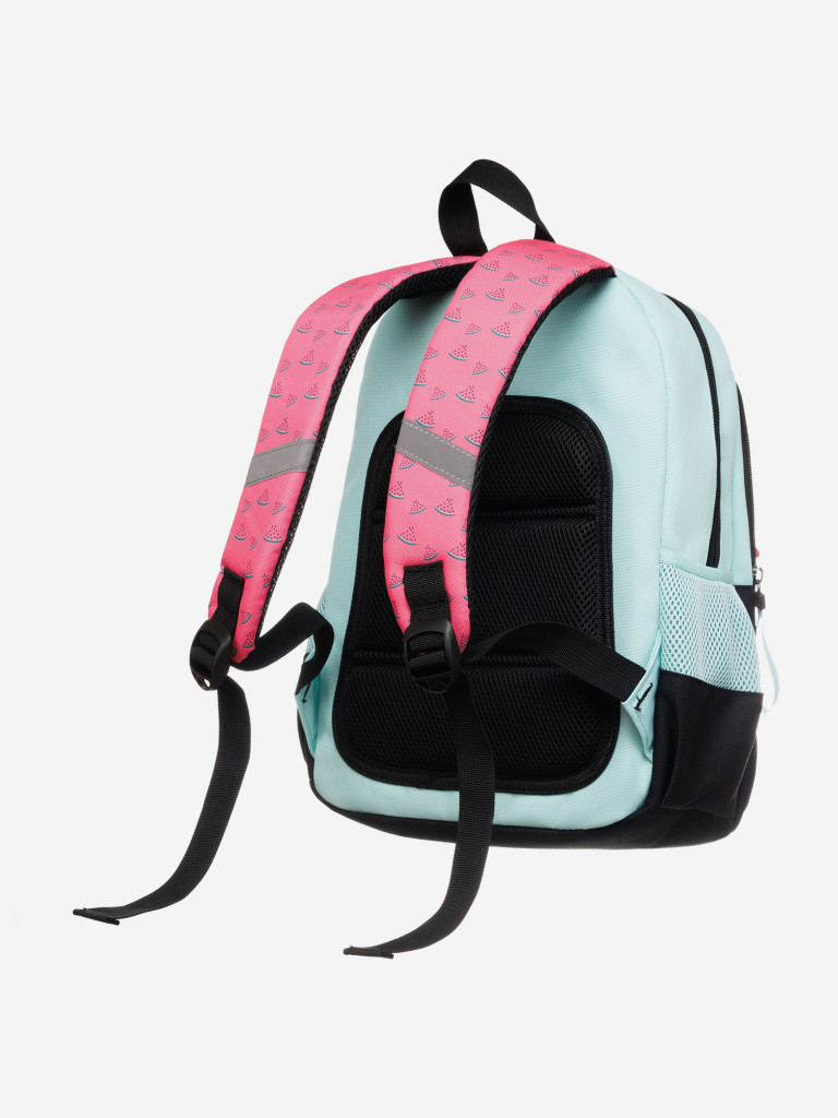 Рюкзак TORBER CLASS X Mini, розовый/зелёный с орнаментом, полиэстер 900D + Мешок для обуви в подарок
