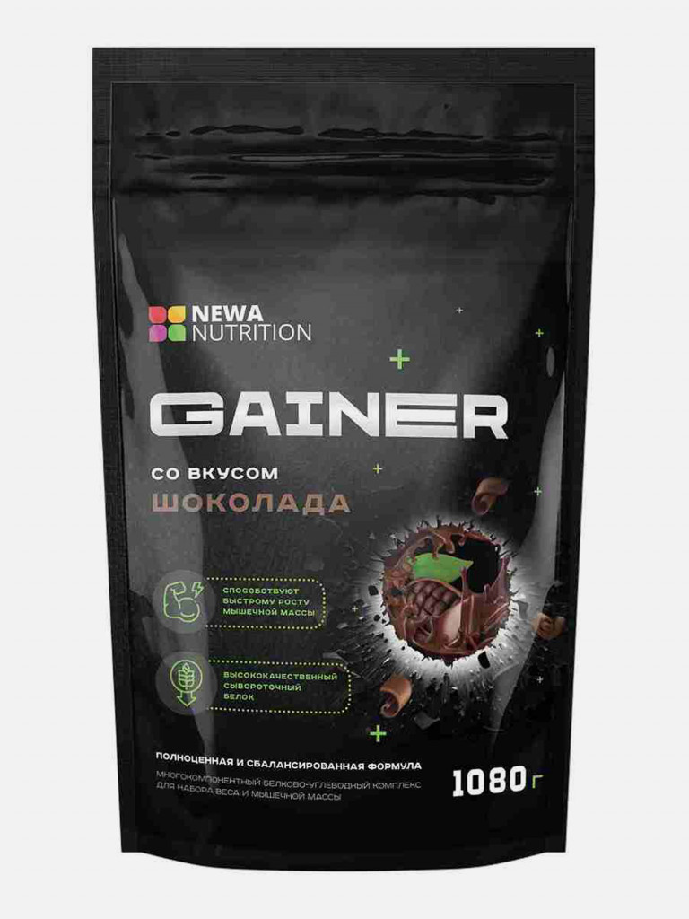 Гейнер для набора мышечной массы 1080 гр, шоколад