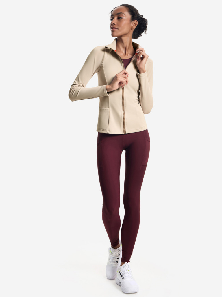 Лонгслив женский RAQUETA SPORT на молнии Slim Fit, Beige