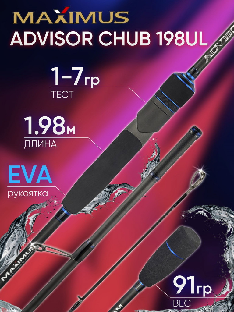 Спиннинг Maximus ADVISOR CHUB 198UL 1.98м 1-7гр