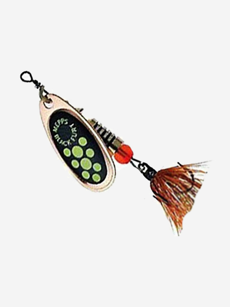 Блесна для рыбалки вертушка Mepps BLACK FURY MOUCHE, 00, Copper/Chartreuse, 1 штука