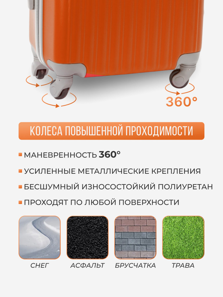 Чемодан Tevin s ручная кладь пластиковый неубиваемый
