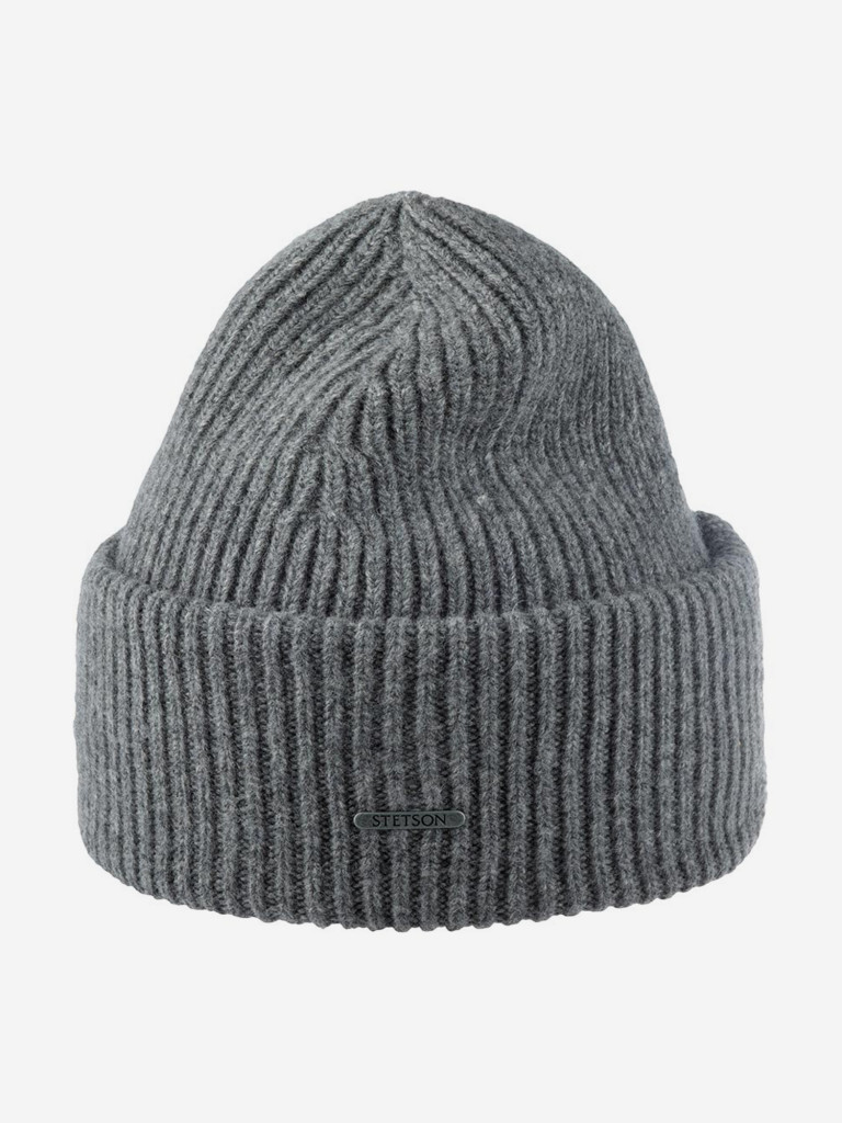 Шапка с отворотом STETSON 8599382 BEANIE WOOL (серый)