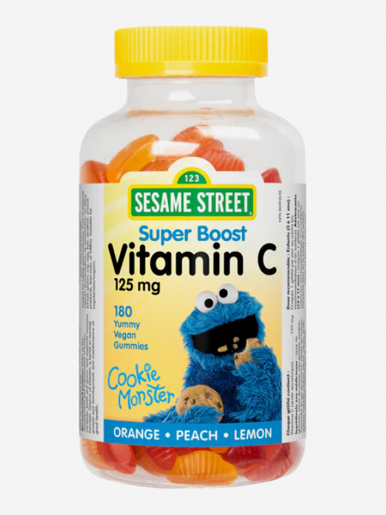 Sesame Street Витамин С 125 мг мармеладный (апельсин, персик, лимон), 180 жев.марм.таб.