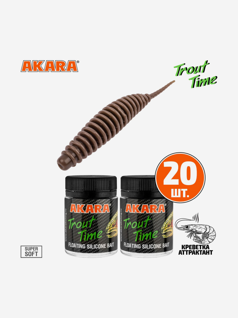 Силиконовая приманка Akara Trout Time REX 1.5 Shrimp 458 (20 шт.)