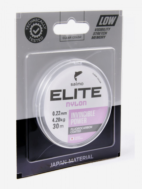Леска флюорокарбон для летней рыбалки Salmo Elite FLUORO COATED NYLON длина 30 м, диаметр 0,22 мм