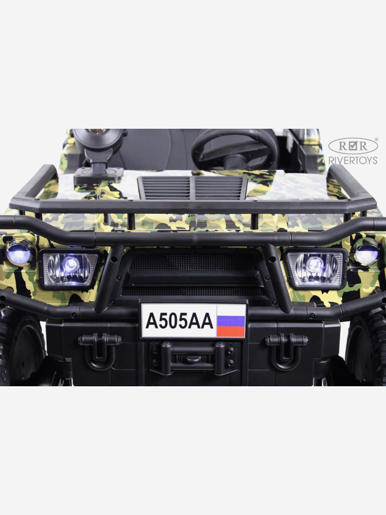 Детский электромобиль RIVERTOYS A505AA-LUX зеленый камуфляж