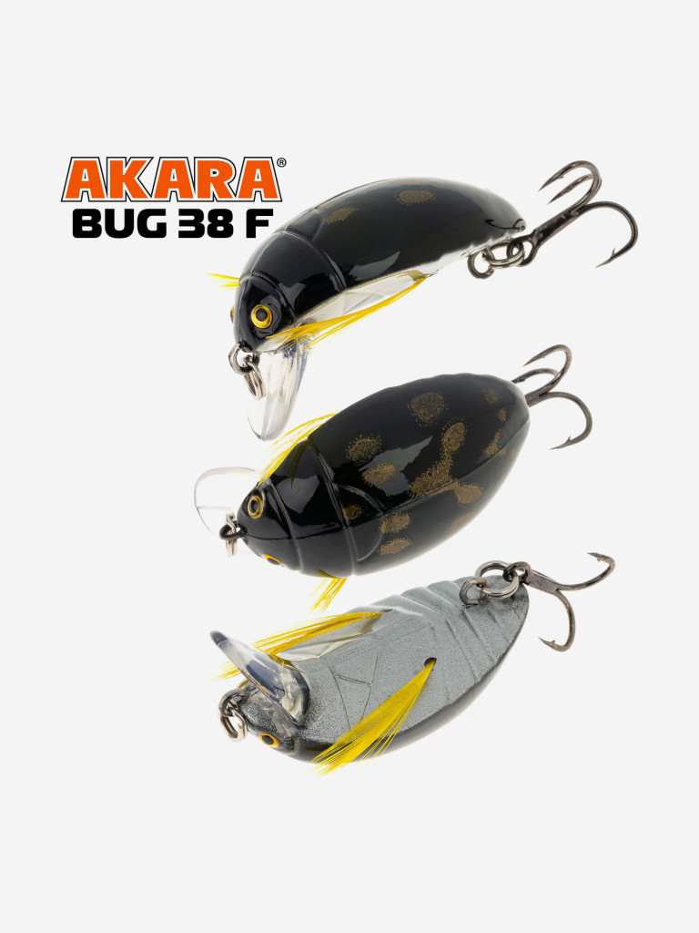 Воблер Akara Bug 38F кренк плавающий жук на голавля, язя, форель 4гр 10