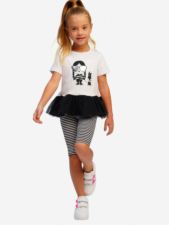 Комплект для девочек: легинсы укороченные, футболка PlayToday
