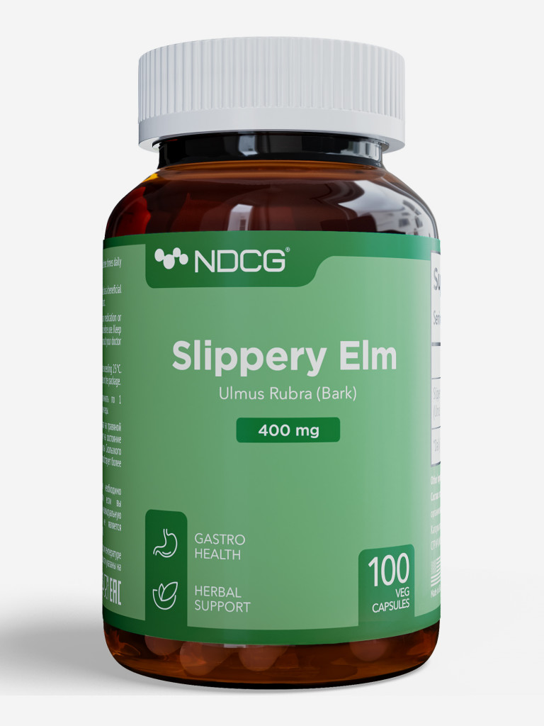 Slippery Elm Скользкий вяз (ржавый) NDCG, 400 мг, 100 капсул