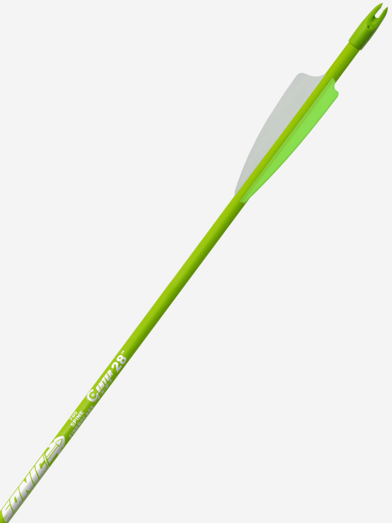 Стрела лучная фибергласс Centershot Sonic 28" оперение Parabolic 3" зеленая (12шт.)