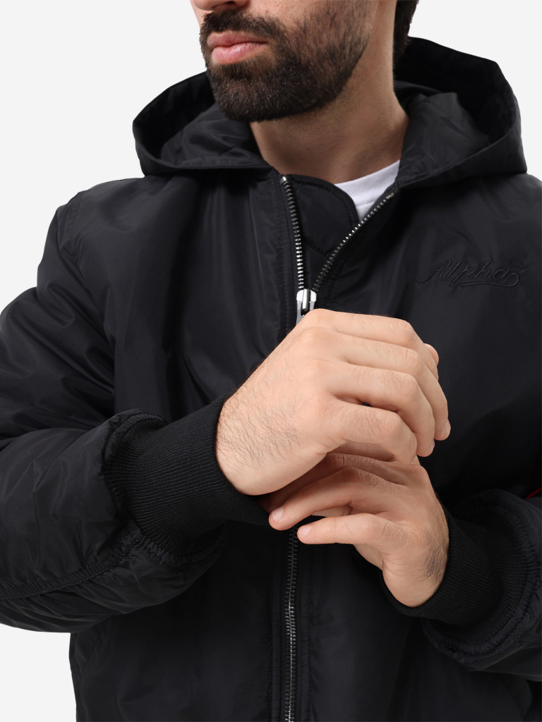 Бомбер утепленный мужской MA-1 Hooded Logo Oxford Alpha Industries