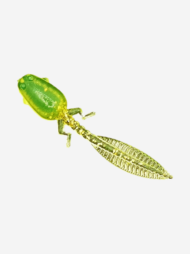 Набор для рыбалки. Cиликоновые приманки. Головастик RuBaits Tadpole 38, 50, 70 мм Cлаг, рак, личинка. На окуня судака форель. Микроджиг. Шартрез золотой Chartreuse Gold UV