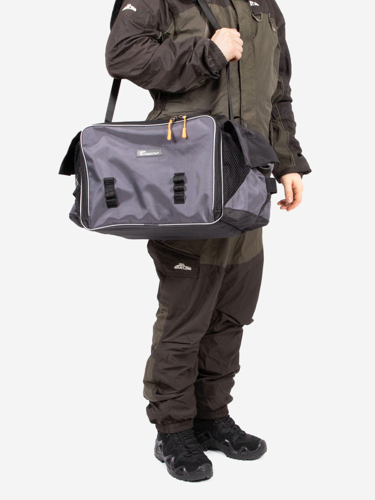 Сумка рыболовная Следопыт Lure Bag XL, 40х28х24 см, цвет серый + 5 коробок Luno.