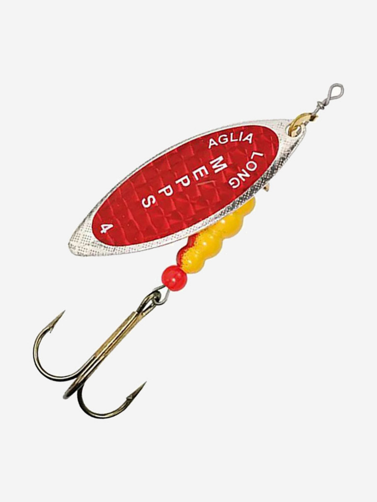 Блесна для рыбалки вертушка Mepps AGLIA LONG REDBO, 4, SILVER, 1 штука