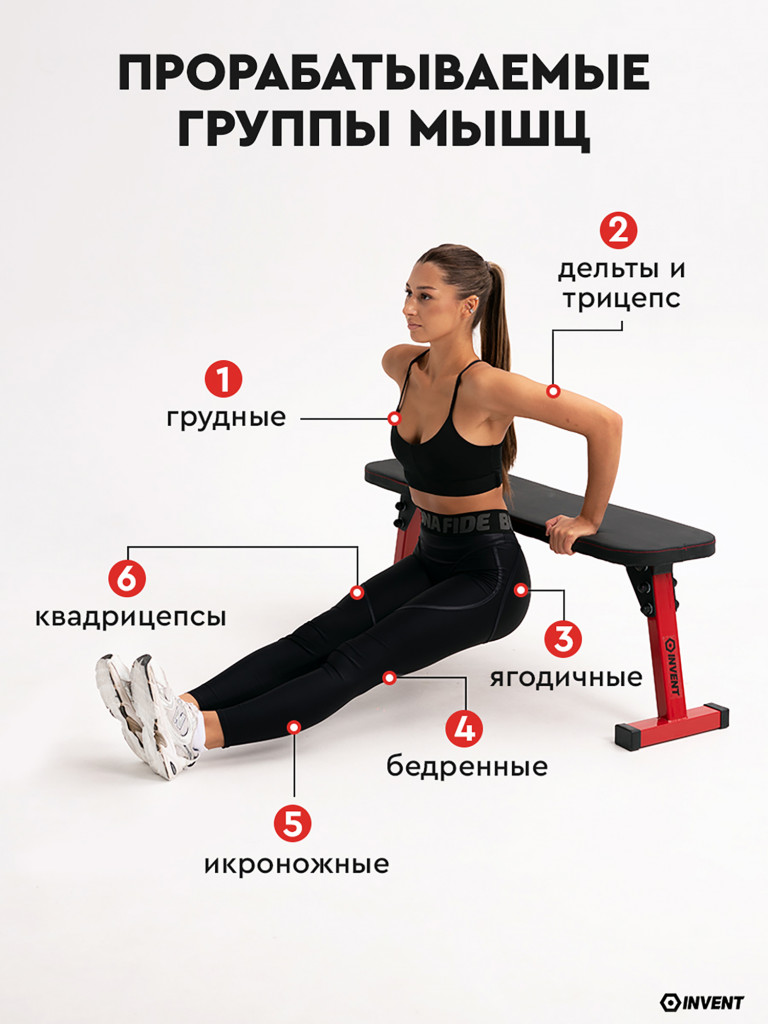 Скамья для жима спортивная горизонтальная