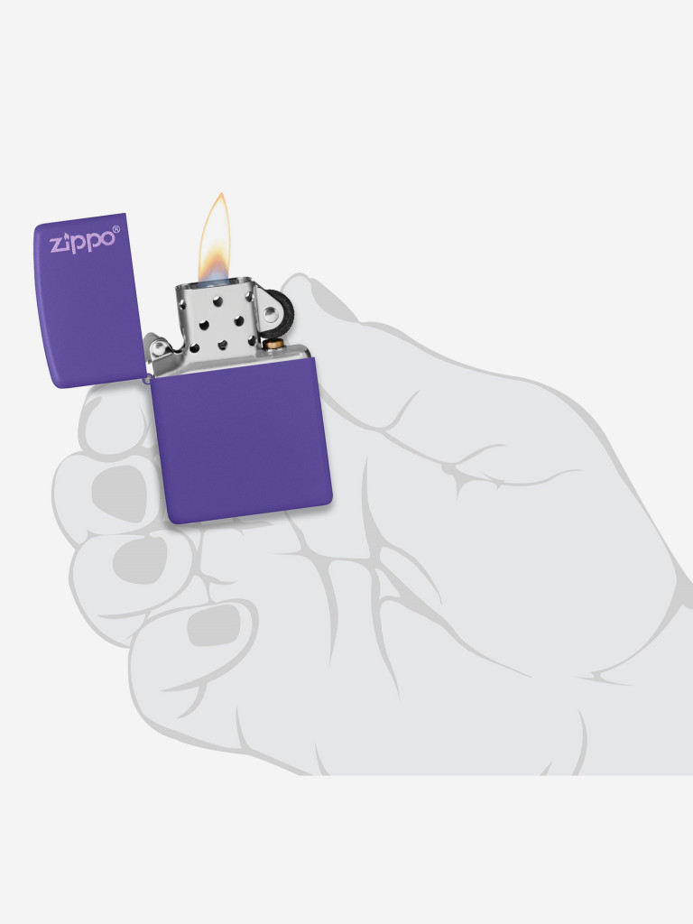 Зажигалка бензиновая ZIPPO 237ZL Classic Logo Purple Matte