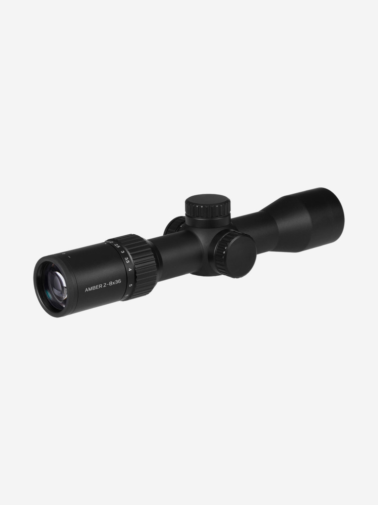 Прицел Gaut Amber 2-8x36, сетка 27 (Mil-Dot), подсветка красная, 30мм, поправки 1/2 МОА