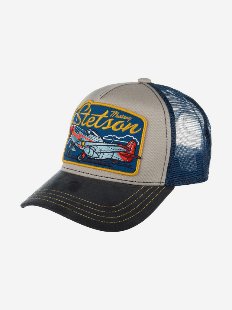Бейсболка с сеточкой STETSON 7766101 TRUCKER CAP MUSTANG (белый)