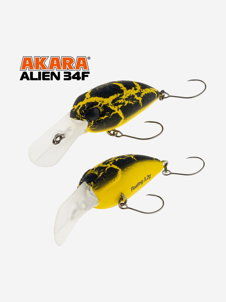 Воблер Akara Alien 34F кренк плавающий на форель 3,2гр A199