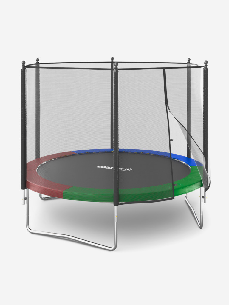 Батут каркасный UNIX Line Simple 10 ft Color с внешней защитной сеткой, общий диаметр 305 см, до 140 кг