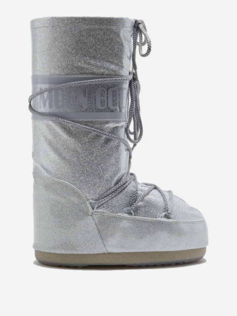 Сапоги прогулочные женские Moon Boot Icon Glitter Silver
